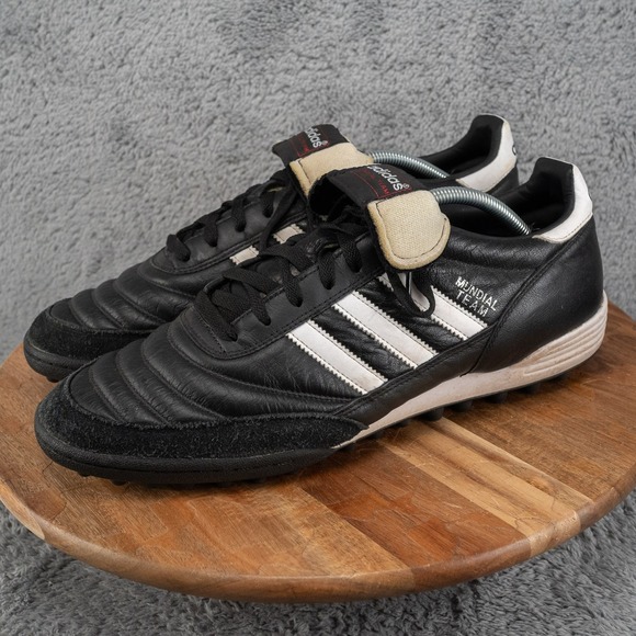 Adidas Mundial Team Black White Leather Athletic Indoor Soccer Shoes Mens 13 main image 10